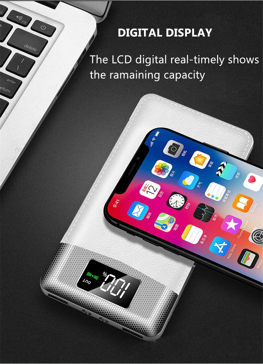 Custom power bank 24000mah fast charge wireless charger for iphone wireless charging - ANKUX.COM