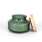 Cheap Wholesale Custom Green Glass Paraffin Wax Scented Religious Candle