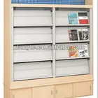 china hot selling library book rack ,metal library bookshelf for magazine display