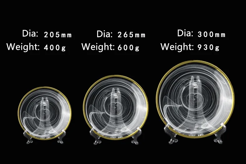 Luxuria Tableware Aurum Rim patina laminam vitrum nuptialem sub Plates XII inch 10.5 inch 10