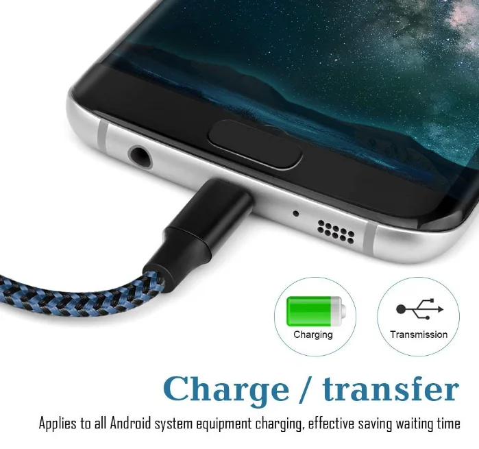 Customized length micro usb cable,Wholesale Fast Charging Data Sync 1m 2m 3m braided charging cable and usb cable for android - ANKUX.COM