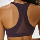 Wholesale custom private label women sexy mesh sports yoga bra with removable pads