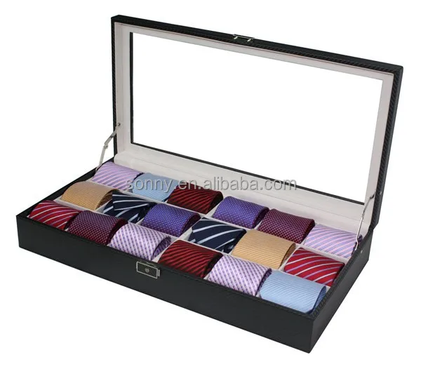 Big Size Black Leather Tie Packaging Holder Boxes Buy Tie Packaging