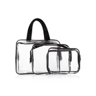 Women tote Zippered Clear makeup pouch pvc bag