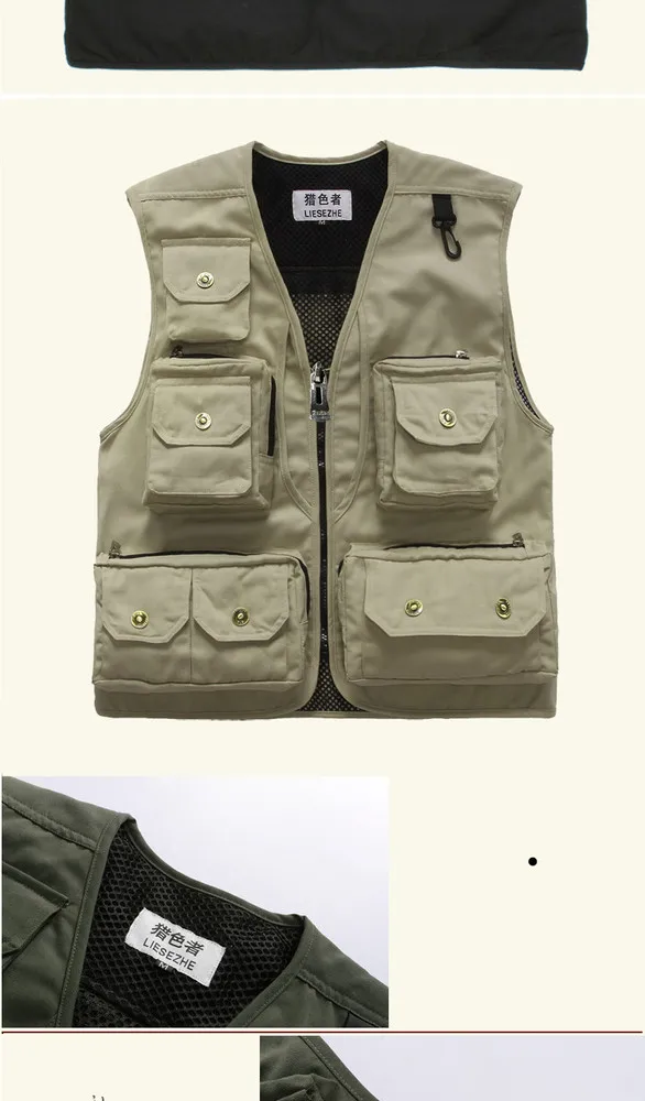 2015 New Spring and Autumn and Winter Men's Casual Sports Vests for Photograher Male Denim Sleeveless Jacket for Hunting Vests