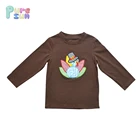 Long Sleeve Blank Embroidery Breathable Children Top Wholesale Clothing T shirt Boy