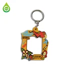 Custom rubber photo frame keyrings keychains