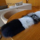 Fashionable Hot Sell Trim Dyed Blue Collar Long Fox Fur Scarf
