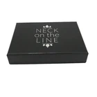 2018 custom silver stamping logo printed matte black packaging paper cardboard gift box for clothing, garment, scarf
