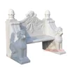 Stone Carving Products Marble Lion Statue Outdoor Garden Bench