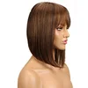 Factory price straight Human Hair Wigs short 8inch 10 inch bob wig adjustable elastic band for wigs