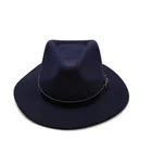 Women's Felt Panama Crushable Vintage Style Wool Fedora Hat with Leather Band