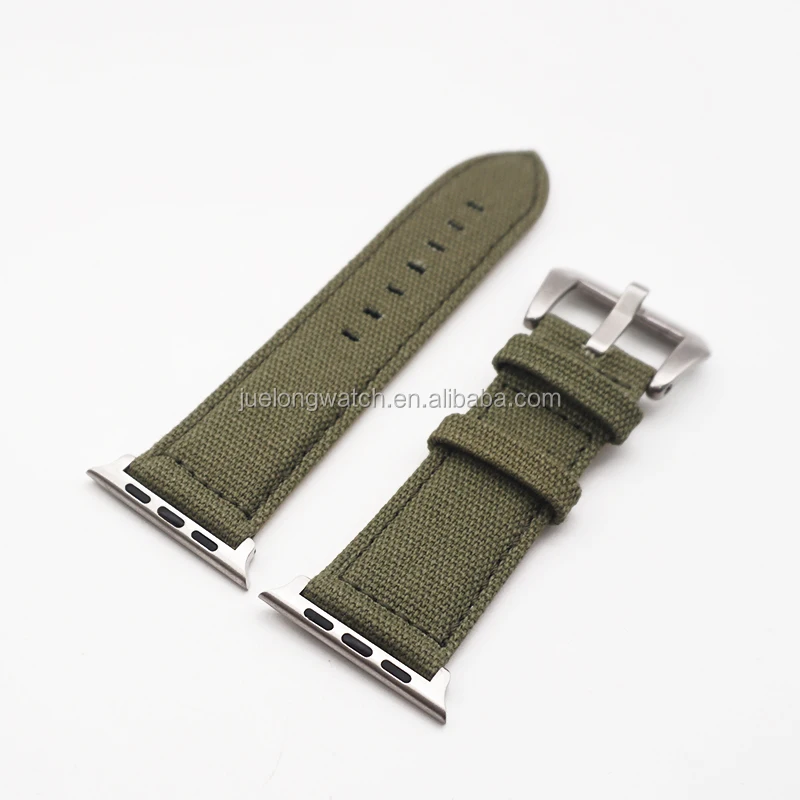 38 mm/40mm 42mm/44mm military green leather washed canvas ammo