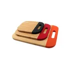 3 PCS 100% natural bamboo different size color print edge bamboo chopping board