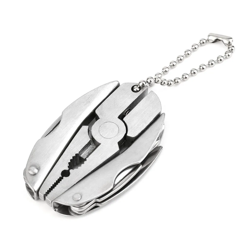 1PC Outdoor Mini Folding Multi-functional Plier Clamp Keychain Outdoor Hiking Camping Tool pocket multitools Free Shipping