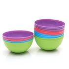 custom printed reusable stackable round plastic snack cereal rice bowl