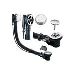 Black Pop up Waste Drain Overflow Bathroom Bathtub Bath Drainer