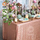 Champagne Gold Metallic Shiny Sequence Wedding Table Cover