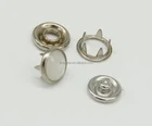 decorative custom brass ring snap button and stainless steel five prong button for garment