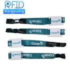Event fabric cloth RFID Bracelet Printed Wristbands With Plastic Slider