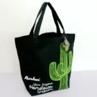 Custom promotion black heavy 12 oz cotton canvas tote bag