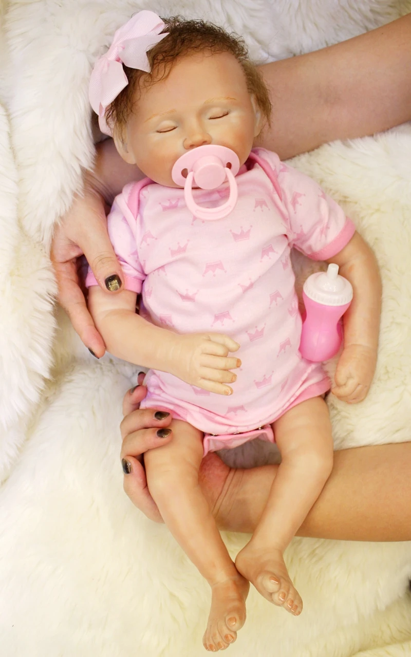 20/" Full Body Waterproof Real Touch Silicone Reborn Baby Doll Newborn Girl Gifts