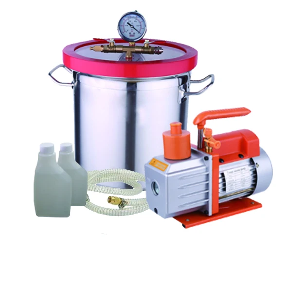 Vacuum degassing chamber and vacuum pump kit for resin, silicone defoaming