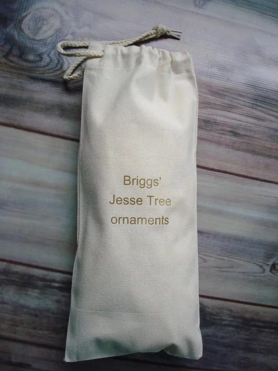 personalized family ornament muslin bag with drawstring gift ba