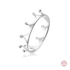 Loftily Jewelry Real 925 Sterling Silver Rings Simple Princess Crown Finger Ring for Women Wedding Engagement Silver Jewelry