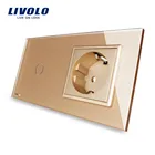 Livolo 1 Gang Touch Screen Switch With Indicator Light and EU Standard Electrical Wall Socket