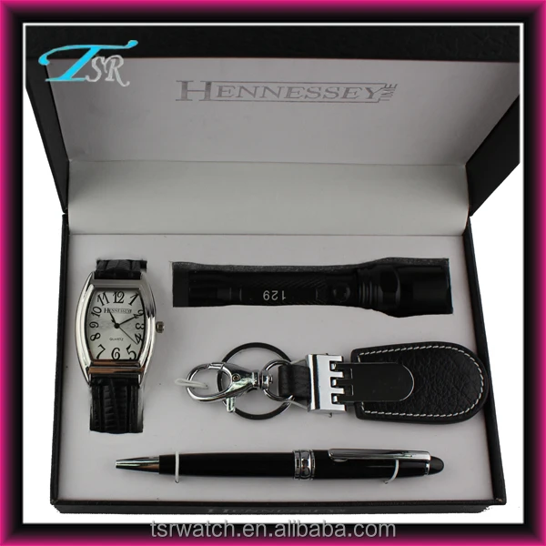 watches men gift set leather strap with logo watch and wallet