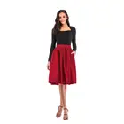 Wholesale Summer Black Vintage A line Under Sexy Boho High Waist Pleated Midi Pencil Skirt For Ladies
