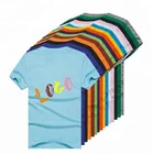 Factory round neck casual custom silk screen printing bulk cotton t shirt