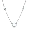 Yiwu Ruigang Fashion Jewelry 925 Sterling Silver Circle Pendant Necklace