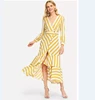 DIVA brand wholesale Striped Single Breasted ladies dresses autumn 2018 Ladies Casual maxi long fashion party women dresses