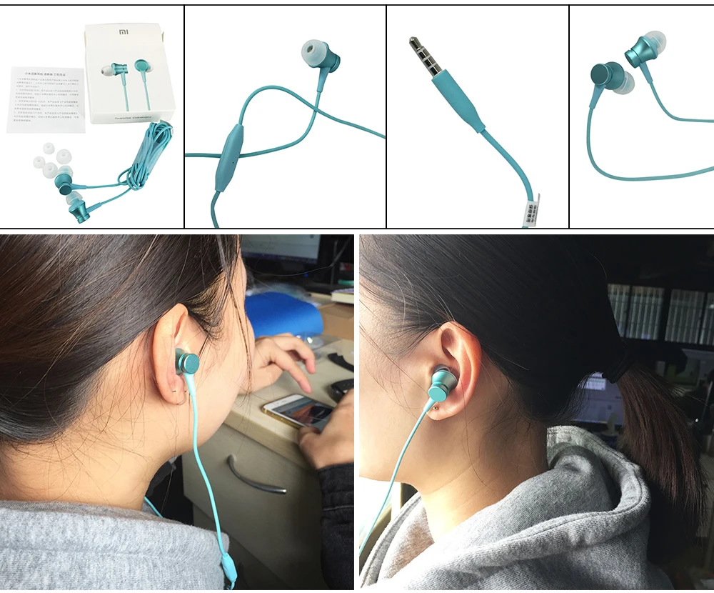 Original Xiaomi Piston Fresh Edition Wired Control Earphone Headphone With Mic - ANKUX.COM