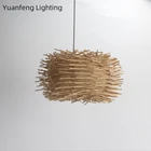 Custom Nest Shade For Ceiling Lampshade, Natural Rattan Lampshade For Pendant Lamps