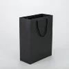 Customized Printed Logo Black Cardboard Paper Packaging Gift Bag For Webshop
