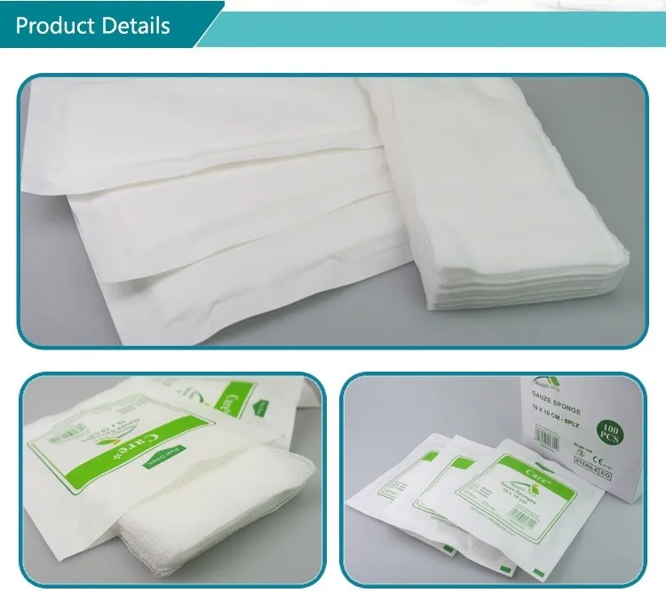 Cotton Gauze Swabs,Cheese Cloth Non-Sterile,White,8 Ply 13 Threads Pack of  100 (10 X 10 CM 4 X 4)