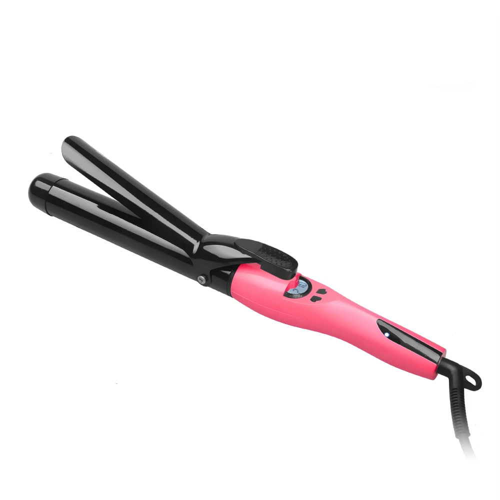 1 inch Ceramic Tourmaline Ionic Coating Anti-scald Barrel & Adjustable Temperature Setting 230℉-410℉ LCD Display Hair Curling Wand Iron