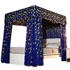 Customize LED Colorful Sanding Fabric Breathe Stainless Steel Including Mosquito Net Europe Royal Seasons Bed Set Curtain