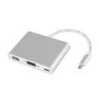 USB 3.0 and mini USB C to VGA adapter with Power Delivery