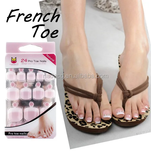 natural acrylic new french nail art tips false nails diy for toe