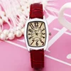 Wholesale Fashion Women Stainless Steel Watch Leather Belt Square Alloy Watch