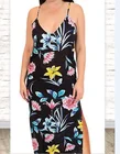 Ladies Adjustable Straps and Two Side Slits Maxi Sexy Dress
