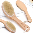 Natural Boar Bristle Body Brush with Contoured Wooden Handle