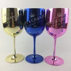 VGEET wholesale popular plastic champagne wine goblet custom pink moet chandon glass