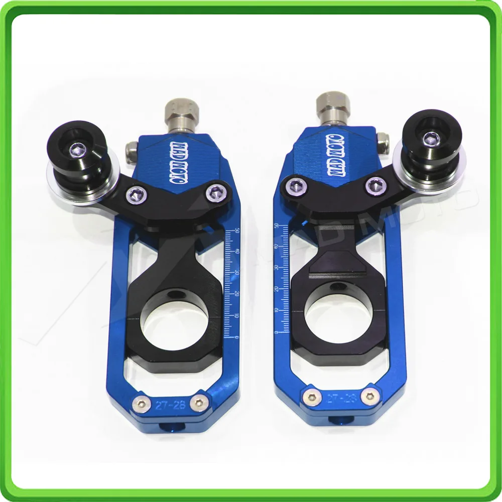 Motorcycle Chain Tensioner Adjuster with bobbins kit for Yamaha FZ1 2006 2007 2008 2009 2010 2011 2012 2013 2014 2015 Blue&Black (1)