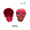 Carved Human Day Of The Dead Red Color Resin Sugar Skull