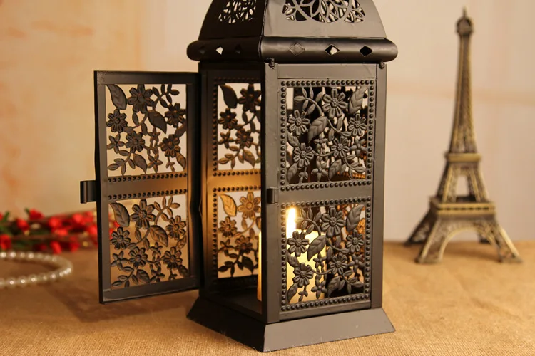 YS-R277 Iron Candlestick European retro lantern ornaments decorate wedding gifts gift